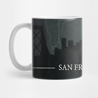 San Francisco city map with silhouette Mug